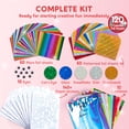 thumbnail image 2 of Joyfy Foil Art and Craft Kit for Kids - Mess Free Coloring, 10 Piece Unicorn and Princess Canvases,120 Colorful Foil Sheets, 140+ Foam Stickers, Creative Toys Gifts for Boys & Girls 4 5 6 7 8 9 10, 2 of 7