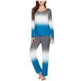 thumbnail image 2 of Timegard Ensembles de Pyjamas pour Femmes 2 Pcs Confortables Couleur Dégradée Manches Longues Col en V Haut et Pantalon Tenues de Pjs, 2 of 4
