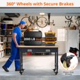thumbnail image 4 of Établi Ajustable 2025 pour Garage, Établi 48 Pouces x 24 Pouces, Capacité de 2000 Lb, Poste de Travail en Bois de Caoutchouc avec 4 Roulettes, Table de Travail Robuste avec 2 Ports USB et 4 Prises CA, 4 of 7