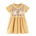 thumbnail image 1 of MIASHUI Robes de Pâques pour Filles, Robe Décontractée à Manches Courtes avec Lapin, Jaune, 4-5 Ans, 1 of 8