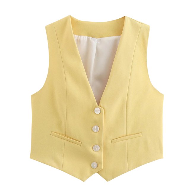 Timegard Tank Top for Women Button up Vests V Neck Slim Sleeveless Solid Color Top Summer Fashion