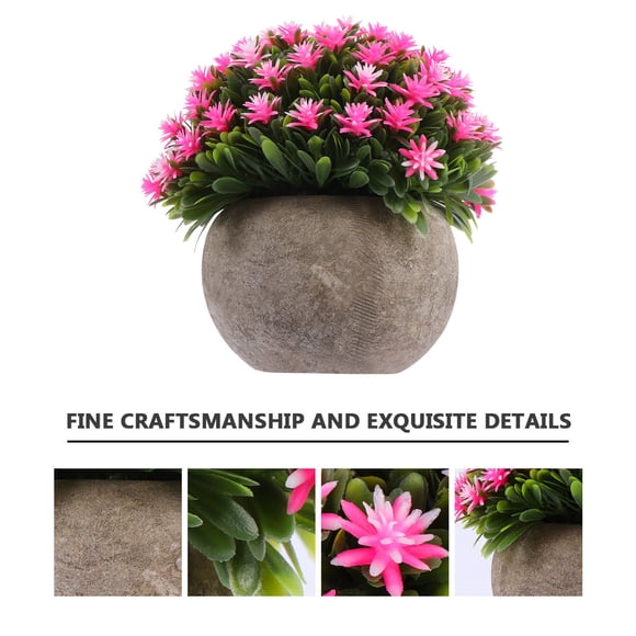 Phenofice 1Pcs Pink 12 5x12 5in Faux Bonsai Tree for Indoor Decor Adornment