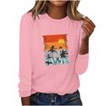 thumbnail image 4 of EQWLJWE Chemisiers à Manches Longues pour Femmes Mode T-Shirts Décontractés à Manches Longues Imprimés de Printemps à Col Rond Hauts Vêtements d'Automne pour Femmes, 4 of 6