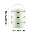 thumbnail image 3 of Boîte à Lunch Bento pour Enfants, Bol de Boîte à Lunch en Acier Inoxydable Isolé, Contenants de Préparation de Repas, Contenant de Boîte à Lunch, Collation, Boîte Bento, Vert-3 Couches, 3 of 6