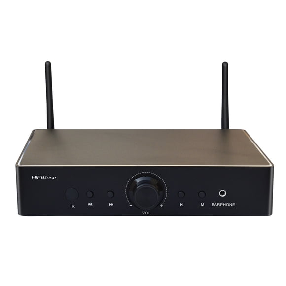 HIFIMUSE A80+ Bluetooth 5.0 Power Amplifier, 500W x2, WiFi Multiroom Audio Receiver with HDMI ARC, Optical & Coaxial Inputs