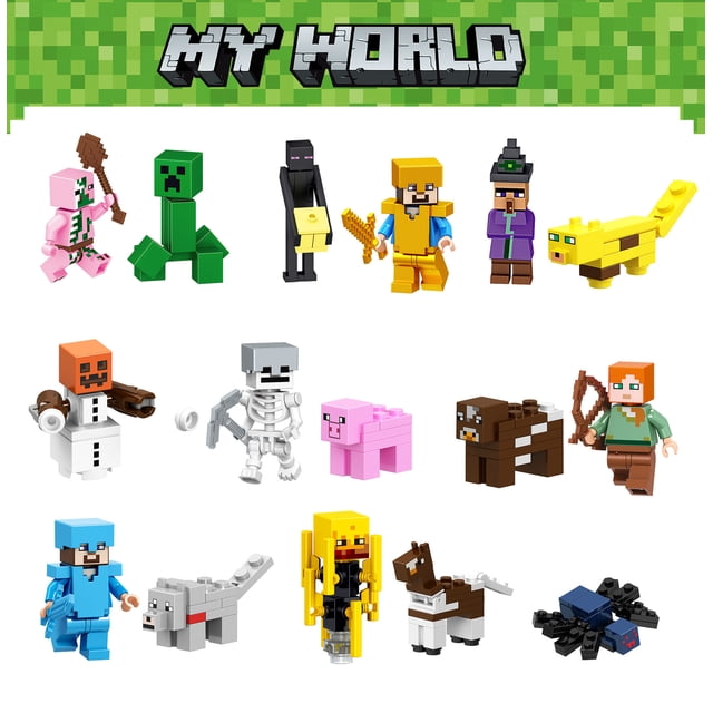 My World Is Compatible With Lego Building Blocks 16 Pieces Of Dolls Statue Puppet Toys Comic Character Model Toy