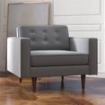 thumbnail image 2 of Harriet Fauteuil d'Appoint en Velours Style Mobilier Moderne Mi-Siècle Gris, 2 of 5