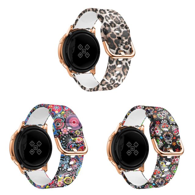 ALMNVO (Single pack 3pack) 20mm Compatible with Galaxy Watch 5 4 40/44mm Watch 5 Pro 45mm Samsung Galaxy Watch 4 Classic 42/46mm Galaxy Watch Active 2/3 Flower Silicone Pattern Replacement Strap