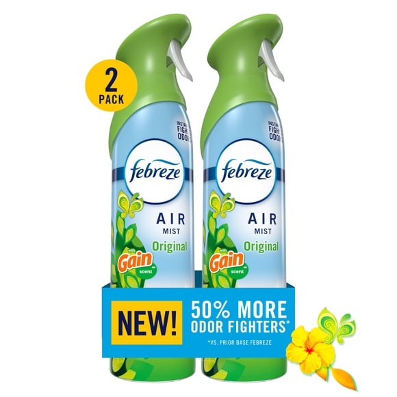 Febreze Air Mist, Air Freshener Spray, Odor Fighting Room Spray, Gain Original, 230g, 2ct