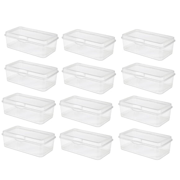 Sterilite Plastic FlipTop Latching Storage Box Container, Clear, (6 Pack)