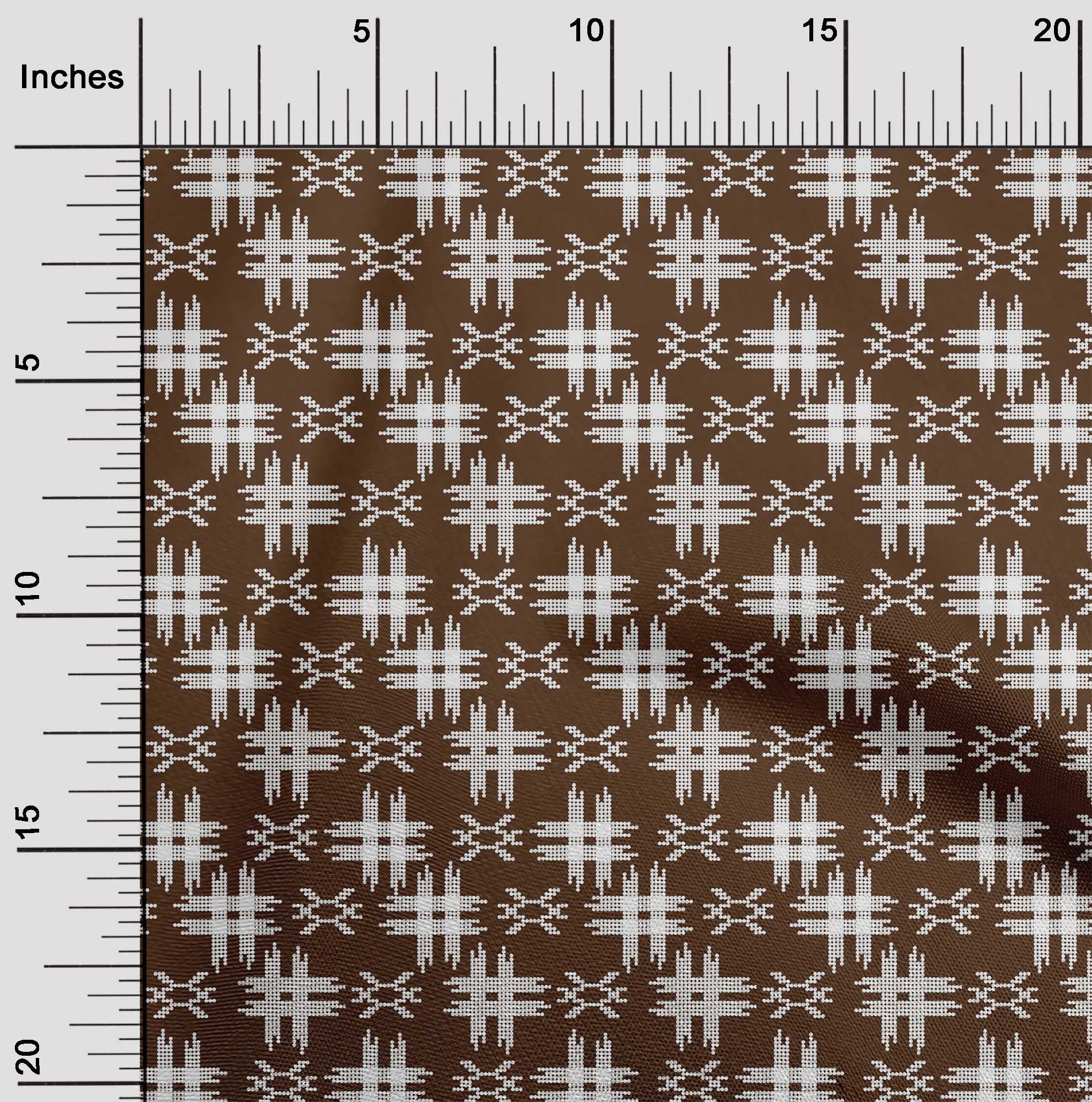oneOone Viscose Chiffon Fabric Check Kasuri Print Fabric By The Yard 42 Inch Wide
