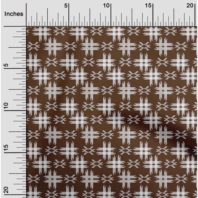 oneOone Cotton Poplin Fabric Check Kasuri Print Fabric BTY 42 Inch Wide