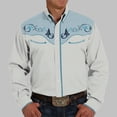 thumbnail image 2 of Chemise Décontractée pour Homme à Manches Longues, Coupe Ajustée, Style Western Cowboy, Brodée, Boutonnée, avec Poches avant, 2 of 8
