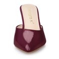 thumbnail image 2 of Allegra K Women's Pointed Toe Stiletto Heels Slide Mules Burgundy US 7, 2 of 6