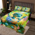 thumbnail image 2 of Erosebridal Cartoon Dragon Coverlet Set Twin, Jungle Animal Bedding Set, Colorful Flower Decor 2pcs, 2 of 5