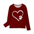 thumbnail image 4 of RXIRUCGD Chemises à Manches Longues pour Filles, Col Rond Mignon, Blouses Décontractées Élégantes (Vin, Taille : 9 Ans), 4 of 5