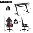 thumbnail image 3 of Goplus Z-Shaped Racing Style Desk &  Massage Gaming Chair Set for Home Office, 3 of 9