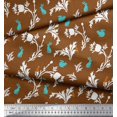 thumbnail image 3 of Soimoi Modal Satin Fabric Leaves,Floral & Rabbit Animal Print Fabric by the Yard 42 Inch Wide, 3 of 3