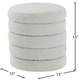 thumbnail image 3 of Meridian Furniture Aphia Cream Boucle Fabric Ottoman/Stool, 3 of 4