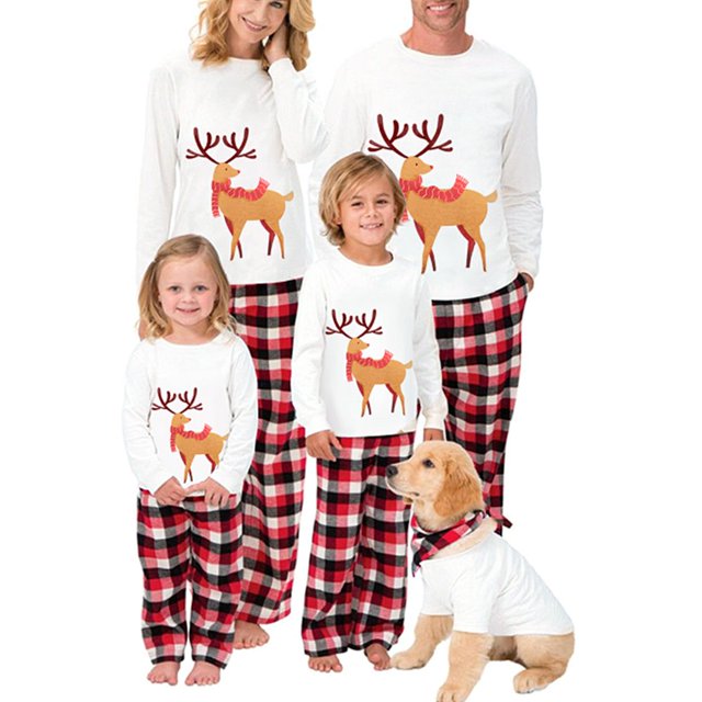 Pyjamas de Noël Assortis pour la Famille Ensembles de Pyjamas de Nuit pour Enfants-4t