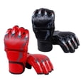 thumbnail image 1 of S SERENABLE 2 Paires de Gants Mma Demi-Doigt Gants de Boxe pour Combat Sac de Frappe Rouge et Noir, 1 of 9
