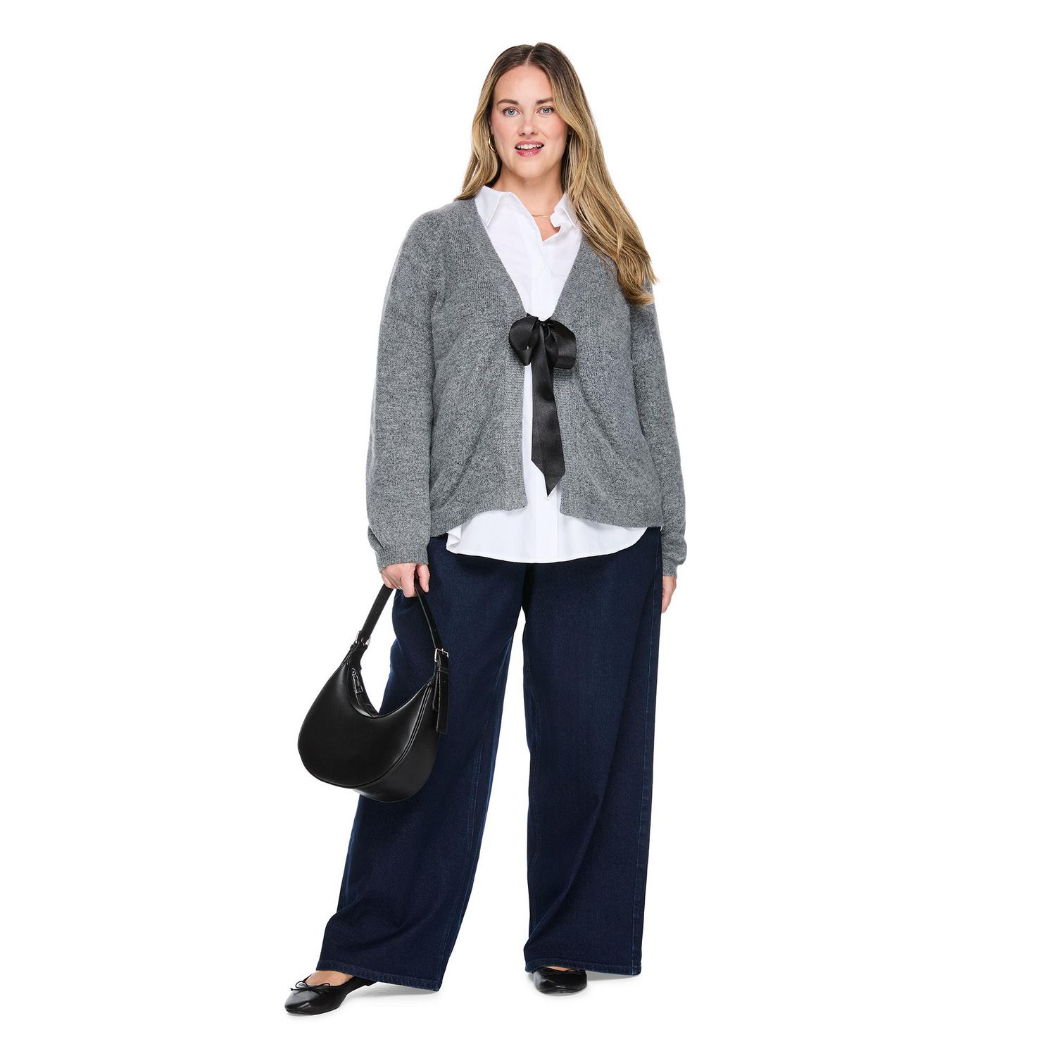 Lane Bryant Women's Plus Satin Bow Cardigan