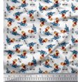 thumbnail image 1 of Soimoi Rayon Fabric Text,Rugby Ball & Bird Cartoon Print Fabric by The Yard 42 Inch Wide, 1 of 3