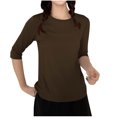 thumbnail image 1 of fatyb Chandails de Détente à Manches 3/4 pour Femmes Col Ras du Cou Amples et Confortables Blouses Chandail Décontracté de Tous les Jours T-Shirt de Pyjama, 1 of 3