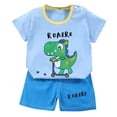 thumbnail image 1 of Girls Spring Outfits Summer Short Sleeved T Shirt Set Shorts Two Piece Set Newborn Boy Clothes Brown 4-5 Years, 1 of 3