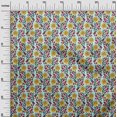 thumbnail image 2 of oneOone Cotton Cambric Fabric Leaves & Floral Block Printed Craft Fabric BTY 56 Inch Wide, 2 of 5