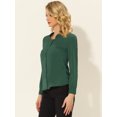 thumbnail image 3 of INSPIRE CHIC Blouse de Travail en Chiffon Unie à Manches Longues pour Femme TP Vert Foncé, 3 of 5