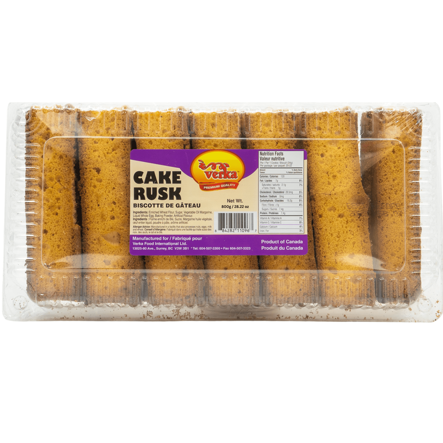Verka Gâteau Biscotte, 800 g