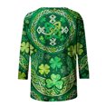 thumbnail image 5 of Mceream T-Shirt de la Saint-Patrick pour Femmes Drôle Manches 3/4 Hauts Mignons Décontractés Col Rond T-Shirts Graphiques Trèfle Imprimé Floral 2026 Hauts Chemisiers Grande Taille Vert G, 5 of 5