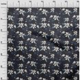 thumbnail image 3 of oneOone Polyester Spandex Blue Fabric Floral Sewing Material Print Fabric By The Yard 56 Inch Wide, 3 of 4