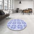 thumbnail image 4 of Ahgly Company Tapis Rond Lavable en Machine Intérieur Transitionnel Bleu Lavande, 5 Pieds Rond, 4 of 7