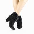 thumbnail image 2 of Unique Bargains Bottines à Talon Bloc en Fausse Fourrure à Bout Rond pour Femmes, 2 of 7