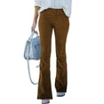 thumbnail image 1 of MAWCLOS Ladies Loose Fit Elastic Waisted Palazzo Pant Loungewear With Pockets Flare Pants Dark Brown 3XL, 1 of 3