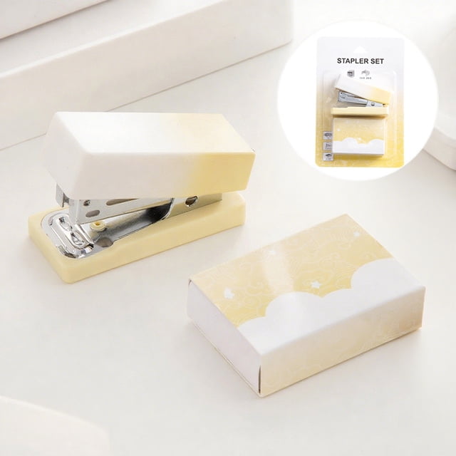 Mini Desktop Stapler Including 400 Standard Staples Small Cute Desktop Stapler Capacity 15 Sheets Gradient Stapler Suitable For Students Or Office Use