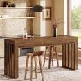 thumbnail image 1 of Finmind Table de Bar 63 Pouces pour 4, Table de Pub Hauteur Comptoir, Bistro, Brun Rustique, 1 of 7