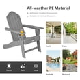 thumbnail image 3 of Patiojoy Chaise Adirondack Chaise de Foyer Extérieure avec Porte-Gobelet Chaise Longue Résistante aux Intempéries pour Cour Arrière Jardin Patio et Terrasse Gris, 3 of 8