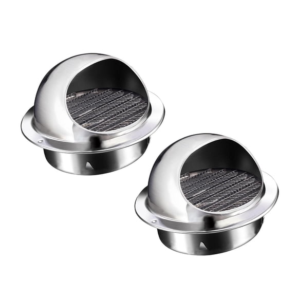 jifeng 2x Round Wall Vent Outside Cap Built in Fine Mesh for Kitchen Fans Versatile For 200mm Pipe