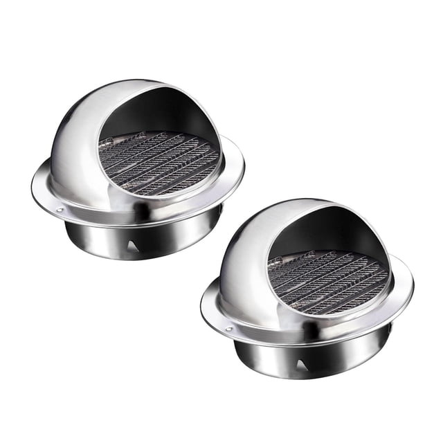jifeng 2x Round Wall Vent Outside Cap Built in Fine Mesh for Kitchen Fans Versatile For 200mm Pipe