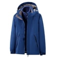 thumbnail image 1 of LSLJS Women's Men Winter Hooded Softshell Windproof Soft Coat Long Sleeve Jacket( Navy, XXXL), 1 of 8