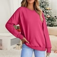 thumbnail image 2 of Chandails en Molleton Col en V pour Femmes Manches Longues Décontractées Tops Pull Oversize, 2 of 5
