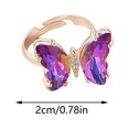 thumbnail image 2 of PVCS Bague Réglable pour Femmes, Mode, Créative, Dégradé, Papillon, avec Ouverture, 2 of 2