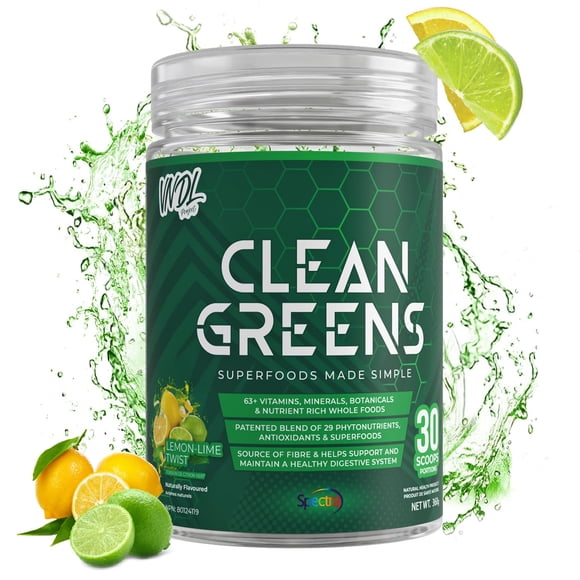 Verdures Propres - Superaliments Faits Simplement / 63+ Vitamines, Minéraux, Botaniques et Aliments Entiers Riches en Nutriments / Stimulent l'Énergie, l'Immunité et la Digestion. 30 Portions - Citron-Lime