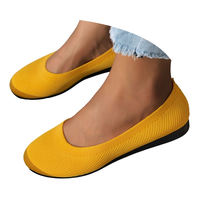 Dakaela Ballerines Chaussures Plates Femmes Habillées Bout Rond à Enfiler Ballerine Marche Mocassins à Petit Talon Compensé