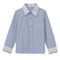 thumbnail image 1 of Chandail à Enfiler pour Tout-Petit Fille Rabais Tout-Petit Enfants Bébés Garçons Mode Manches Longues Hauts Décontractés Chemise Col Rabattu Chandail Ras du Cou pour Bébés Garçons Bleu 10T, 1 of 4