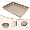 thumbnail image 3 of 11 Inch Baking Sheets for Oven Set of 2, Nonstick Toaster Oven Pans Heavy Gauge Steel 11X9 Inch Cookie Sheets for Baking, 1 Inch Deep Toaster Oven Tray Replacement (Gold)(27.5*23.5cm), 3 of 7