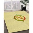 thumbnail image 3 of Ahgly Company Tapis d'Intérieur Lavable en Machine Carré Transitionnel Jaune Soleil, 6 Pieds Carré, 3 of 7